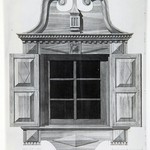 л. 8. Дом Лепсина, д. Кузнецы. А.В. Ополовников, 1949 г. Наличник окна (обмер)