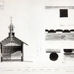 л. 31. Успенская часовня, д. Васильево. Тех. арх. Э.В. Ильин. 1950 г. Поперечный разрез (обмер)
