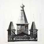 л. 5. Успенский собор, г. Кемь. Архитектор А.В. Ополовников. 1950 г. Поперечный разрез (реставрация)