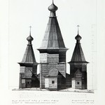 л. 6. Успенский собор, г. Кемь. Архитектор А.В. Ополовников. 1950 г. Восточный фасад (обмер)