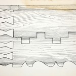 л. 8. Успенский собор, г. Кемь. Архитектор А.В. Ополовников. 1950 г. Конец резной доски (обмер)