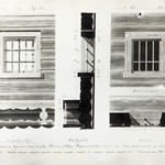 л. 31. Часовня Архангела Михаила. Тех. арх. В.А. Крохин. 1950 г. Окно: наличник, разрез, интерьер (обмер)
