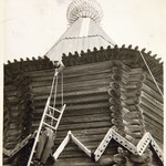 Успенская церковь, г. Кондопога. Установка фронтонного пояса.