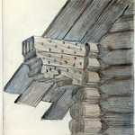 л. 15. Дом Карамнова, д. Онежаны. Конец 1940-х гг. Деталь резной помочи