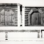 Преображенская церковь, о. Кижи. Входной портал, скамья (западный прируб).