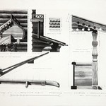 л. 8. Успенская церковь, г. Кондопога. А.В. Ополовников. 1949 г. Детали углового кокошника и северного крыльца