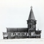 л. 27. Петропавловская церковь, с. Лычный остров. Архитектор А.В. Ополовников. 1949 г. Разрез 1-1 (реставрация)