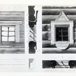 л. 23. Успенская церковь. г. Кондопога. Архитектор А.В. Ополовников. 1948 г. Восточное окно в алтаре (обмер)