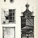 л. 11. Водлозерский Ильинский погост. Архитектор А.В. Ополовников. 1947 г. Разрез 2-2 и сечения на отметках 4, 13 и 18 метров (обмер)