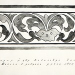 л. 34. Успенская часовня, д. Васильево. Тех. арх. Э.В. Ильин. 1950 г. Шаблон росписи тябла (обмер)
