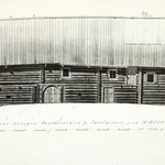 л. 15. Дом Дорохова, д. Большая Шильтя. Тех. арх. В.А. Крохин. 1950 г. Восточный фасад (обмер)