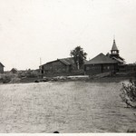 Часовня Петра и Павла, д. Волкостров. Панорама д. Волкостров.