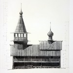 л. 19. Часовня Петра и Павла, д. Волкостров. Архитектор А.В. Ополовников. 1950 г. Южный фасад (реставрация)