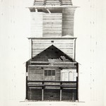 Церковь Вознесения Господня, с. Типиницы. Обмеры (техник Крохин В.). Разрез поперечный по трапезной.