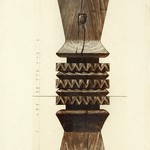 Церковь Петра и Павла, с. Лычный Остров. Репродукция обмерных чертежей (обмер арх. Ополовникова А.). Столб крыльца.