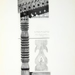 л. 11. Дом Грешникова, д. Обельщина. Архитектор А.В. Ополовников. 1949 г. Шаблоны  балкона над входом (обмер)
