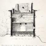 Церковь Петра и Павла, с. Чёлмужи. Проект реставрации (Арх. худ. Гнедовский Б.). Разрез поперечный по восьмерику.