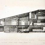 л. 13. Дом Ошевнева, д. Ошевнево. Тех. арх. Э.В. Ильин 1950 г. Поперечный разрез (реставрация)