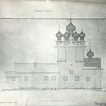 л. 11. Покровская церковь. Архитекторы Б.В. Гнедовский, Л.М. Лисенко. 1947 г. Южный фасад (обмер)