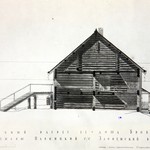 л. 18 Дом Бровина, д. Онежаны. Тех. арх. Д.Г. Сафонова. 1949 г. Поперечный разрез (обмер)