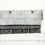 л. 10. Дом Грешникова, д. Обельщина. А.В. Ополовников, 1949 г. Западный фасад (обмер)