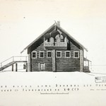 л. 17. Дом Бровина, д. Онежаны. Тех. арх. Д.Г. Сафонова. 1949 г. Главный фасад (обмер)