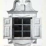 л. 11. Дом Грешникова, д. Обельщина. Архитектор А.В. Ополовников. 1949 г. Наличник с северного окна (1 этаж) (обмер)