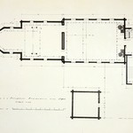 л. 15. Церковь Казанской Божьей Матери, д. Рослякова. Архитектор А.В. Ополовников. 1947 г. Общий план (обмер)
