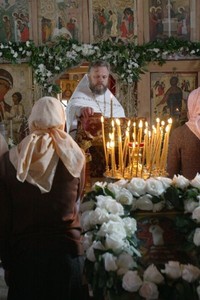 Служба в Покровской церкви на о.Кижи Служба в Покровской церкви на о.Кижи