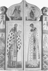 Царские врата со столбиками. Первая половина XVI в. Из церкви Воскрешения Лазаря Муромского монастыря. Государственный музей-заповедник «Кижи» Царские врата со столбиками. Первая половина XVI в. Из церкви Воскрешения Лазаря Муромского монастыря. Государственный музей-заповедник «Кижи»
