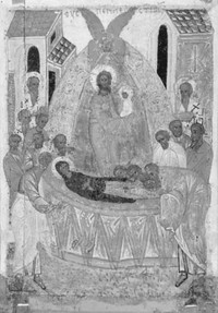 Успение. Конец XV в. Икона из Успенской часовни в Васильево. МИИРК Успение. Конец XV в. Икона из Успенской часовни в Васильево. МИИРК