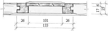 Илл. 14: Дверь косящатая на пяте М 1:20 (вид снаружи)