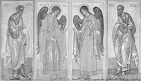 Архангелы Михаил и Гавриил. Апостолы Петр и Павел. Первая половина XVI в. Иконы деисусного чина церкви Воскрешения Лазаря Муромского монастыря. Государственный музей-заповедник «Кижи» Архангелы Михаил и Гавриил. Апостолы Петр и Павел. Первая половина XVI в. Иконы деисусного чина церкви Воскрешения Лазаря Муромского монастыря. Государственный музей-заповедник «Кижи»
